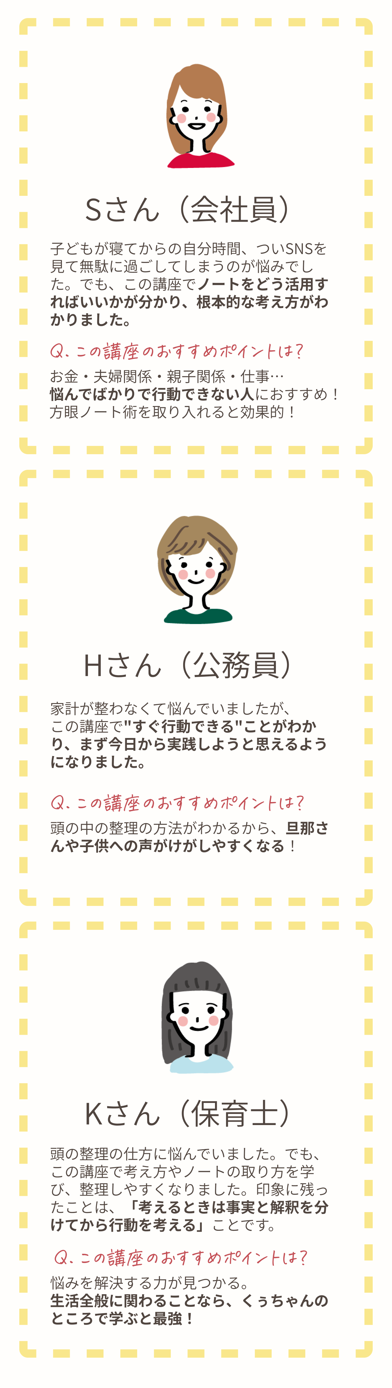 口コミ３名分